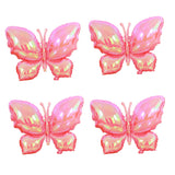 Taooba Color Palette 4pcs Pink Butterfly Mylar Balloons for Girls Women Butterfly Theme Party Wedding Birthday Baby Shower Decorations