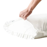 Modern White Ruffle Pillow Sham Decorative Washed Cotton Pillowcases Princess Style Pillow Cover Cushion 48x74cm