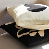 Taooba-Cute Heart Black & White Knitted Cotton Pillow Case Cushion Cover  Sofa Throw Pillow Cover Pillowcase Cushion for Sofa Bed Decor