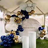 Taooba Color Palette White Navy Blue Metallic Gold Balloon Set Confetti Globos Arch Wedding Birthday Decoration Graduation Celebration Party Supplies