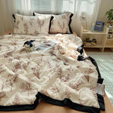 Ins Korean Lace Washable Cotton Summer Quilt Student Air Conditioning Quilt Sheet, Two Person Summer Comforter