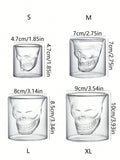 1pc Coffee Mug Double-Layered Transparent Crystal Skull Head Glass Cup For Household Whiskey Wine Vodka Bar Club Beer Wine Glass