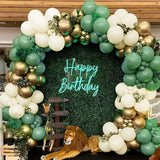 Retro Green Balloon Garland Arch Kit Wedding Birthday Balloons Decoration Party White Balloons For Baby Shower Decoration