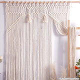 Taooba-Macrame Curtain Tapestry Handwovwen Tassel Pendant Bohemia Door Curtain Tapestry Window Curtain Tapesrtry Wedding Background