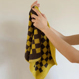 Taooba-The new spell color restoring ancient ways the checkerboard long-staple cotton towel wash a face to face towel bath towel