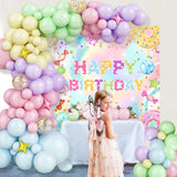 Macaron Donut Backdrop Sweet Donut Balloon Candy Donut Theme Birthday Party Decor 1st Birthday Party Supplies Baby Shower