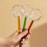 Taooba-Transparent Glass Snoop Ice Cream Dessert Scoop Tea Stirring Cocktail Teaspoon Handmade Sharp Mouth Soup Spoon