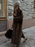 Taooba Women's Luxury Soft Thicken Warm Hairy Faux Fox Fur Coat Fashion Oversized Brown Long Sleeve Fluffy Jacket 2024 Lady Streetwear