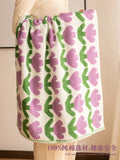 Taooba-Tulip Flowers Pured Towels Bathroom Suits Face Towel Soft Skin-friendly Bathroom Girl Wash Hand Towels Household Towel 70*140CM
