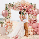 Retro Pink Balloon Garland Arch Kit Girl Boho Wedding Party Decor Metal Rose Gold Latex Balloons Birthday Baby Shower Decoration