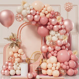 Retro Pink Balloon Garland Arch Kit Girl Boho Wedding Party Decor Metal Rose Gold Latex Balloons Birthday Baby Shower Decoration