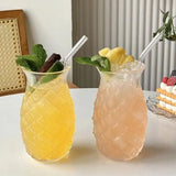 Taooba-1pc 480ml Pineapple Shaped Cocktail Glass Wine Glass Cup for Home Bar Party Transparent Juice Mug for Summer Drink Restaurant