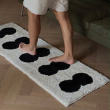 Taooba-Retro Artistic Black White Tufting Carpet Soft  Fluffy Bedside Bedroom Carpet Silicone Anti-skid Back Door Mat