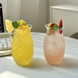 Taooba-1pc 480ml Pineapple Shaped Cocktail Glass Wine Glass Cup for Home Bar Party Transparent Juice Mug for Summer Drink Restaurant