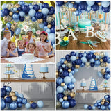 Taooba Color Palette Blue Metallic Balloons Garland Kit Gold Confetti Balloon Arch Birthday Party Decoration Kids Wedding Birthday Baby Shower Boy