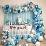 Taooba Color Palette Ice Snow Balloons Garland kit Snowflake Ballon Blue Balloon Princess Boys Birthday Party Baby Shower Decorations Christmas Decor