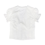 Taooba-y2k Crop Top for Women Summer Fairycore Grunge Clothes White Ruffle Short Sleeve Open Front Lace Tie Up T-shirt 2000s Streetwear