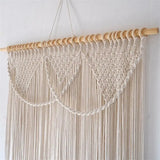 Taooba-Handmade Macrame Cotton Curtain Cotton Bohemia Macrame Tapetsry Bedside Wall Hanging Tapestry Door Window Curtain Beho Decor