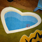 Living Room Carpet Cartoon Peach Heart Swimming Pool Children Bedroom Rug Home Decoration Cute Corridor Plush Door Mat ковер 러그