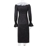 Taooba-2024  new autumn women's fashionable and sexy French style floral long-sleeved dress elegant and casual Vestidos