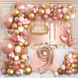 Macaron Pink Balloon Garland Arch Kit Kids 1st Birthday Party Decoration Boy Girl Birthday Baby Shower Latex Balloons Decoration