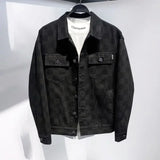 Taooba Denim Jackets Man With Print Jeans Coat For Men Cargo Plaid Lxury Size L Korean Style Loose Low Price New In Of Fabric Designer