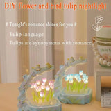 Taooba-Indoor Lighting Creative tabletop resin crafts ornaments Decorative nightlight tulip DIY material pack holiday gift for girls