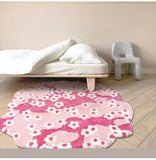 Taooba-Special-shaped Flower Tufting Rug Carpet Soft  Fluffy Tufted Doormat Sofa Area Rug Foot Pad  Silicone Anti-skid Back Door Mat