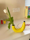 Taooba-Banana Vase Design Cute Resin Ornaments INS Style Nordic Creative Flower Arrangement Home Decoration