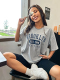 Taooba-Brooklyn EST.1998 NEW YORK City Printed T-Shirt Female Cotton Breathable Short Sleeve Summer High Quality Brand Streetwear Women