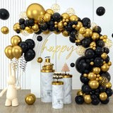 Black Balloon Garland Arch Kit Chrome Gold Latex Black Balloons Wedding Balloons Birthday Party Balloon Decoration Baby Shower