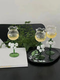 Creative Lily of The Valley Glass Wine Glass Champagne Goblet Vintage Wine Glass Senior Gift Gift Box with Orchid of The Bell