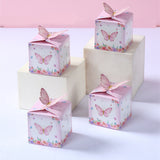 Pink Purple Butterfly Candy Box Gift Packing Bags Girl Birthday Party Decoration Baby Shower Gift Box for Kids Birthday Supplies