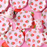 Strawberry Party Disposable Tableware Sets Picnic Pink Fruit Tool Gril Birthday Party Decorative Dessert Plastic Tableplates