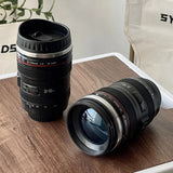 Coffee Cups Vacuum Cup SLR Lens Cup Camera Lens Model Plastic Casual Cup with Lid EF24-105mm Coffee Mug Coffee Mug Creative Gif