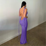 Taooba Sean Backless Fishtail Long Dress