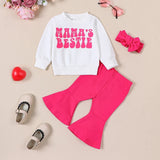 Taooba-Mommy and Me Matching Outfit Mama & Mama's Bestie Sweatshirt Flared Pants Valentines Mother's Day Gifts Clothes Sets Streetwear