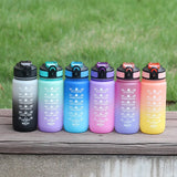 1pc 600ML Colorful Water Bottle Motivational Drinking Bottle Sports Water Bottle with Time Marker Portable Reusable Plastic Cups