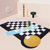 Nordic Style Checkerboard Plush Living Room Carpet Irregular Shaped Creative Home Decoration Girl Bedroom Sofa Lounge Large Rugs