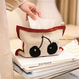 Taooba-Cute Lineart Doodles  Knitting Cotton Thread Napkin Holder Tissue Bag Bedroom Kitchen Desktop Storage Napkins