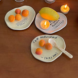 Ceramic Table Mat Candle Mat Photo Props Dessert Tray Decorative Plate Fruit Mat Jewelry Storage Mini Plate Dessert Tray