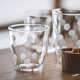 Taooba-High Temperature Resistant Dot Print Glass Water Cup Breakfast Milk Cup Bubble Tea Cup Transparent Coffee Cup Juice Cup Gift