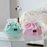 Taooba-Cute Plaid Tissue Box Heart Knitting Cotton Thread Napkin Holder Tissue Bag Bedroom Kitchen Desktop Storage Napkins