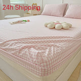 Washed Cotton Fitted Sheet Non Slip Fitted Sheet Elastic Band Around Mattress Cover Bed Cover And Pillowcase