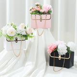 Portable Hand Bag Shape Rose Flower Packaging Box Flower Shop Wedding Mother's Day Birthday Gift Wrapping Paper Bag Box