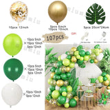 Taooba Color Palette Jungle Safari White Balloon Garland Arch Kit Kids Birthday Party Supplies Deer Pattern Gold Latex Ballons Baby Shower Decoration