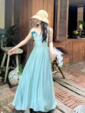 Taooba-Summer Beach Chiffon French Elegant Dress Boho Outwear Sleeveless Midi Dress Party One Piece Dress Korean Fashion Design