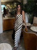 Taooba Just Your Stripe Backless Maxi Dress