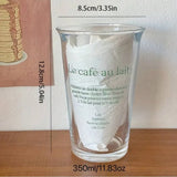 Simple Alphabet Coffee Mug Water Cup Korean INS Home Breakfast Coffee Cups Clear Glass Cold Extract Cup Office Drinking Glass