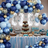 Taooba Color Palette Blue Metallic Balloons Garland Kit Gold Confetti Balloon Arch Birthday Party Decoration Kids Wedding Birthday Baby Shower Boy